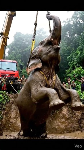 Massive Elephant Rescue Operation | Trapped Elephant Saved by Crane | Emotional Wildlife Rescue