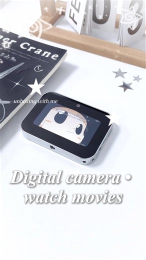 My digital camera can play movies and anime🥹🤍 #digicam #minicamera #unboxing #digitalcamera