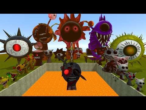 DESTROY SPRUNKI MR SUN MOON TREE FUN OREN HORROR ALL PHASE in FLATWATER (Garry's Mod Sandbox)