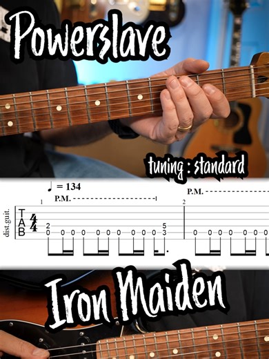 Learn the Powerslave Guitar Riff by Iron Maiden