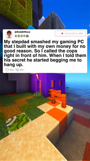 Rave on Instagram: "My stepdad smashed my gaming PC that I built with my own money for no good reason. So I called the cops right in front of him. When I told them his secret he started begging me to hang up. #askreddit #reddit #reels"