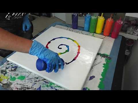 Gorgeous REVERSE Rainbow Swirl 🌈 - Acrylic Painting - Acrylic Pouring