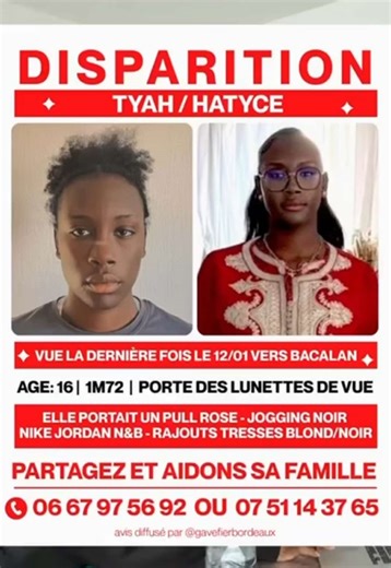 Aujourd’hui, ce message n’est pas celui de Gavé Fier. Je vous parle en tant que père de famille, profondément touché par la détresse que j’ai rencontrée aujourd’hui. Depuis plusieurs jours, la famille de Tyah s’est rapprochée de nous à plusieurs reprises. Ils sont désemparés. Impuissants. Avec ce sentiment clair d’être livrés à eux-mêmes. Faute de piste concrète, ils sont contraints de chercher par eux-mêmes. D’essayer de comprendre. De recouper des éléments. Mais sans résultat. Et sans dormir. 