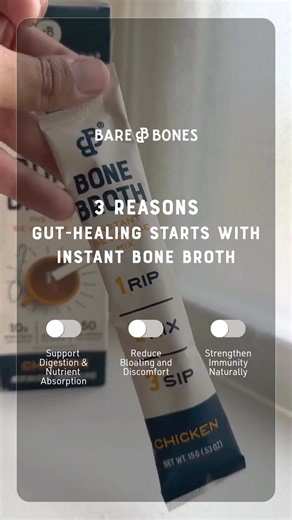 Enjoy the taste and benefits of bone broth in convenient stick packs with Bare Bones Instant Bone Broth. ✅Real bone broth ✅10g protein and collagen per serving ✅Paleo and keto friendly | Bare Bones