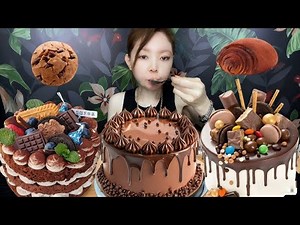 Asmr🍰Chocolate Cake🍰 (Soft And Waxy Sound) 크림丨먹방丨Mukbang丨Satisfying丨Eatings
