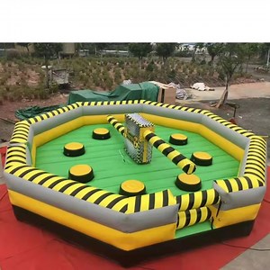 [Hot Item] Challenge Inflatable Sport Rotation Meltdown Jumping Game Bouncer Sweeper with Rotative Machine