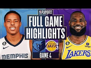 #2 GRIZZLIES at #7 LAKERS | FULL GAME 4 HIGHLIGHTS | April 24, 2023