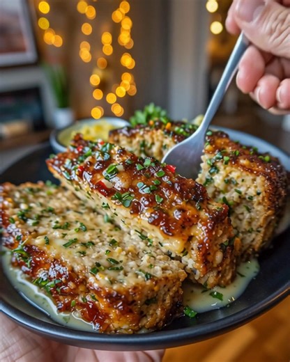 Melt-in-Your-Mouth Garlic Parmesan Chicken Meatloaf Juicy Garlic Parmesan Chicken Meatloaf with Herbed Crust and Creamy Finish Ingredients: For the Meatloaf: 2 lbs ground chicken 1 cup grated Parmesan cheese 1/2 cup panko breadcrumbs 2 large eggs 4 cloves garlic, minced 1 teaspoon garlic powder 1 teaspoon onion powder 1/2 teaspoon dried basil 1/2 teaspoon dried parsley 1/2 teaspoon salt 1/2 teaspoon black pepper 1/4 cup whole milk For the Garlic Parmesan Glaze: 3 tablespoons unsalted butter 2 cl