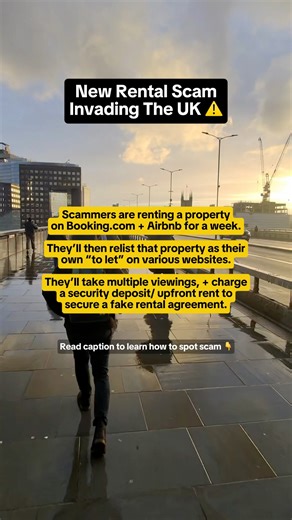 1) If you own a property that's rented on short-stay sites, do a weekly Google reverse image search to check for scammers using your property. If you see something that looks suspicious, text or call the police report it. 2) If you take on a new rental agreement, pay a small fee to the land registry to uncover who the real owner is. Also, reverse Google image search the property and check the postcode online or using Gemini. 3) If someone is pressuring you to take on a rental agreement too quick