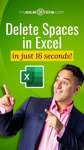 ✂️ Excel Makeover: Erasing Spaces for a Flawless Finish! ✨ Discover the secret to pristine spreadsheets! 💼 Say goodbye to extra spaces and hello to data perfection! ⬇️ Click here to save time and work smarter!🚨LIFETIME ACCESS EXCEL COURSES ⬇️ https://lifetime.myexcelonline.com 📁 SAVE this post! ❤️ SHARE the love with your friends/colleagues, like 👍 and comment below so we can provide you with more FREE Excel resources ✍️ 👉 FOLLOW us @myexcelonline for more Excel tips and goodies 🎁 #excel #