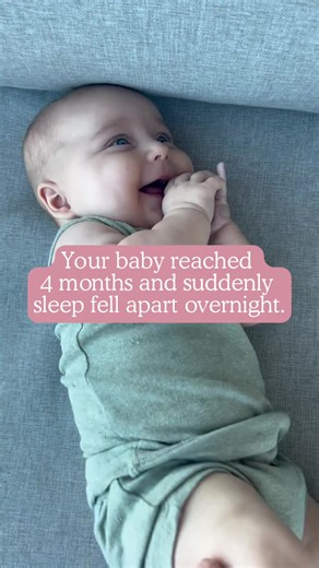 If your baby's sleep suddenly fell apart around 4 months, you've likely hit the 4-month sleep PRO-gression. During the newborn months, babies' sleep cycles aren't well defined, which means they can easily pass from one sleep cycle to the next without fully waking. But at around 4 months babies go through a huge shift in sleep biology. Their sleep cycles are now separated into four phases and there's a distinct line between the end of one sleep cycle and the next. Which means they now start to wa