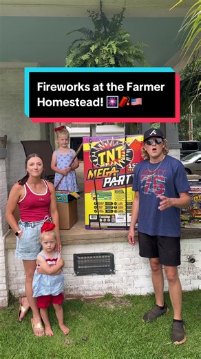 Fireworks made easy thanks to @TNT Fireworks and guidance from The Supervisors™️ 🧨🎆 Even our pigs and chickens enjoyed fireworks over the homestead! 🇺🇸 #4thofjuly #fireworks #farm #garden #250