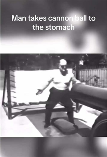 Frank “Cannonball” Richards was an early 20th century American strongman famous for allowing cannonballs to be fired into his stomach during performances. The stunt was carefully controlled. The cannonballs were solid but fired with a reduced powder charge, meaning they traveled at much lower speed than a real weapon. Richards trained his abdominal muscles extensively and often wore hidden padding or bracing to help absorb and spread the force. He also leaned into the impact, which reduced injur