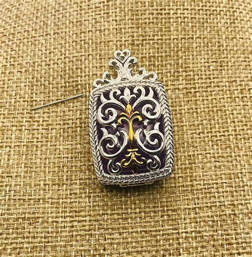 Silver Locket Pendant With Purple Stone - Etsy