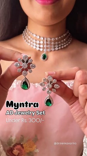 Menka Yuvraj 💖 Elegance & Beauty | Myntra AD Jewellery Set Just under Rs 300/- ✨ Ad Necklace set on Myntra 💖 Premium Choker necklace set at affordable price. ✨ ✨ Please... | Instagram