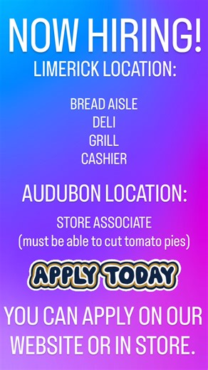 NOW HIRING! Click image to see more info. | Corropolese Bakery