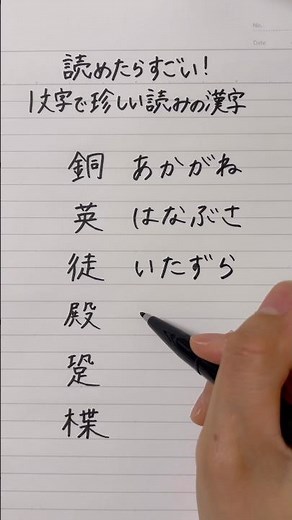 1文字で珍しい読みの漢字 #漢字 #日本語 #言葉