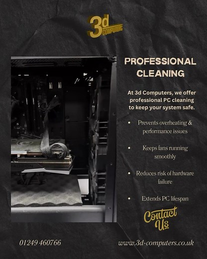 粒 Why Cleaning the Inside of Your PC Matters • Prevents dust buildup...