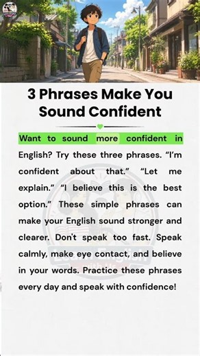3 Phrases Make You Sound More Confident 💬✨ | English Reading and Listening Practice | #easyenglish