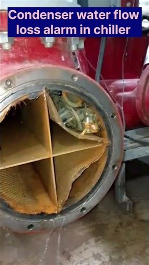 condenser pump strainer blocked. Condenser water flow loss alarm in Daikin chiller