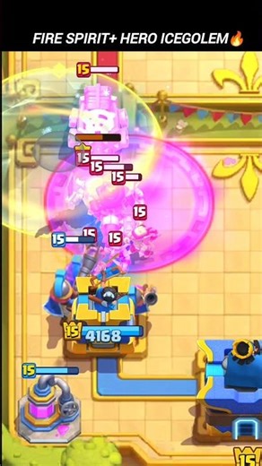 Fire Spirit Sacrifice🥺 For Hero ice Golem Ability In Ultimate Champion Clash Royale