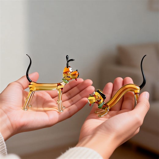 Glass Dachshund Figurine, Wiener Dog Lover Gift, Adorable Desk Decor, Hand Blown Glass Animal - Etsy