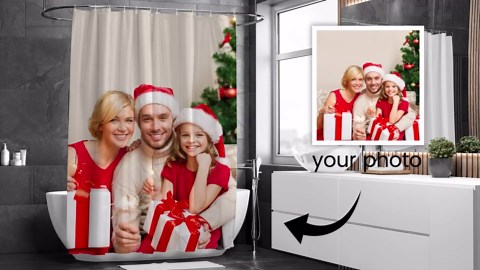 Custom Shower Curtain Personalized Shower Curtain Cover Add Your Customized Photo Picture Text Custom Shower Curtains for Bathroom Washroom Hotel Home Decor