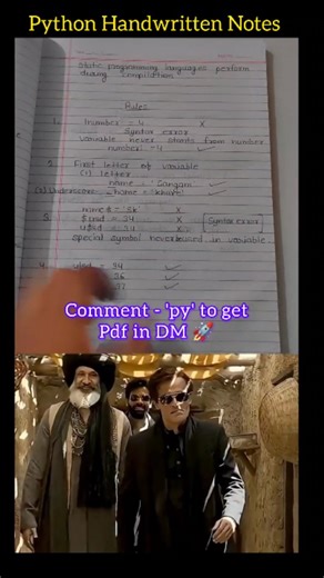 Python on Instagram: "Python Handwritten Notes 📝........Save it & Share it .... . . #python #ai #machinelearning"