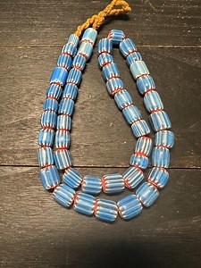 Rare Nepal Blue Chevron Glass Beads: Millefiori Style Necklace Supplies - Etsy