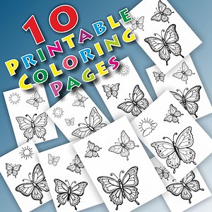 Butterfly Coloring Pages for Kids – 10 Printable Sheets (PDF) - Etsy Canada