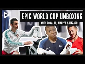 EPIC WORLD CUP FOOTBALL BOOTS UNBOXING WITH RONALDO - HAZARD - MBAPPE!