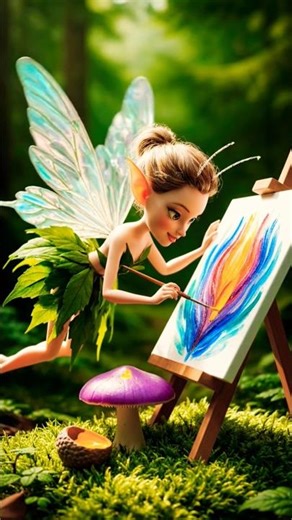 💫A pixie fairy painting her happy world 🧚‍♀️🎨