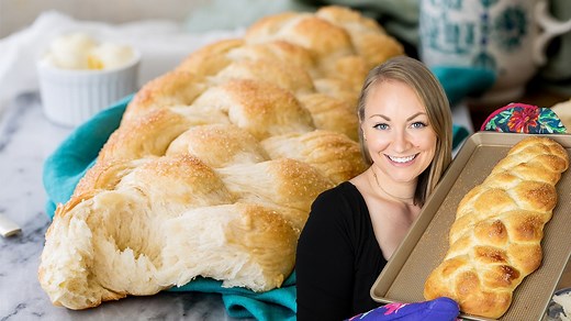 How to make a beautiful loaf of Braided Sweet Bread! This bread is soft & fluffy with just the right touch of sweetness. If you're nervous about baking with yeast I walk you through all of the steps in detail RECIPE: https://sugarspunrun.com/sweet-bread-braided-bread/ | Sugar Spun Run