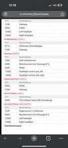 Various error codes after VTG repair - PFF