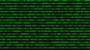 Download Binary code black and green background with digits moving on screen for free