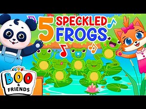 Five Little Speckled Frogs Song by Bambini Boo | Nursery Rhymes and Kids Songs