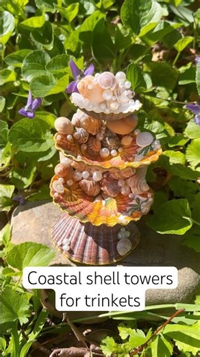 Scallop Shells ➝ Jewelry Stand ✨ Before & After 🐚 #shorts