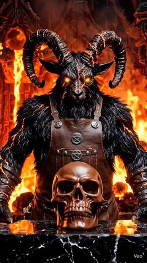 a devil goat man cutting a lava fruits #cuttingfruit #satisfying #shorts