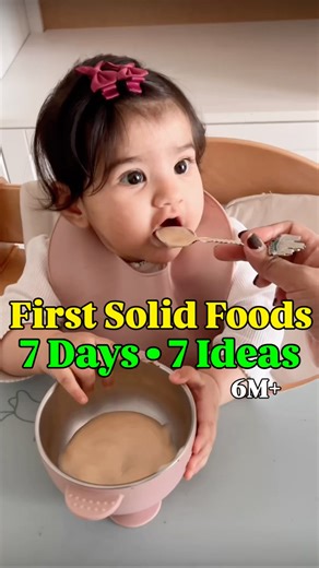 🥑 First Solid Foods for Baby 👶 7 Days • 7 Easy & Healthy No Salt, No Sugar Baby Food Ideas #shorts