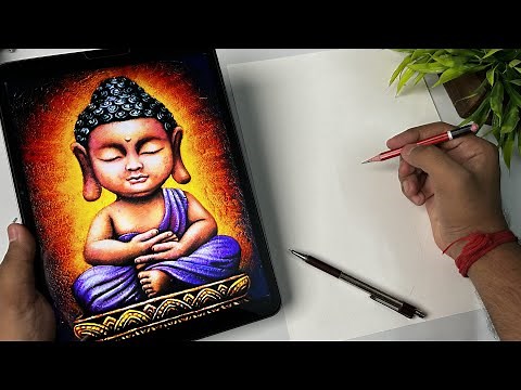 Gautam Buddha Drawing, Step by step Outline Tutorial