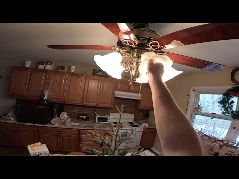 Changing a Burnt Out Incandescent Light Bulb in the Kitchen Ceiling Fan 12/2025