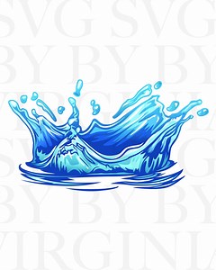Water Splash Clipart, Realistic Blue Wave Splash Illustration (digital Download) - Etsy