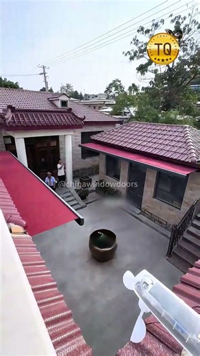 Easy-to-install, space-saving box-type awning.#awning #awnings #canopy #canopydesign #sunshades