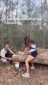 Debarking a log the old-school way