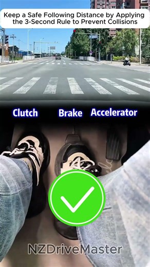 🚦 Keep a Safe Following Distance by Applying the 3-Second Rule to Prevent Collisions #driving #tips