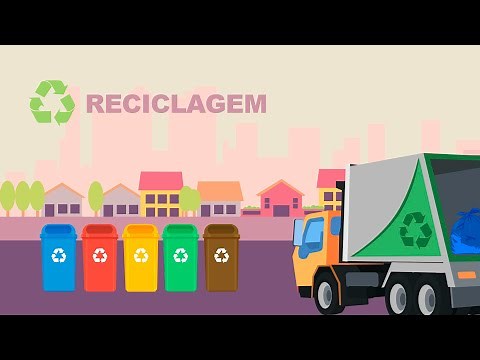 As cores das lixeiras da coleta seletiva para reciclagem na educação ambiental