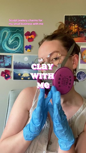 🌸✨BTS ETSY RESTOCK: Sculpting Clay Jewery Charms! 🍓⚡️🎀 10 days till my shop update, so my studio space is currently trashed and in full swing. I love it! See you tomorrow ✌️ #creatorsearchinsights #airdryclay #polymerclaycharms #smallartbusiness #clayartist #etsyfinds