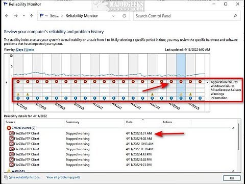 How to View Your Reliability History in Windows 10 & 11