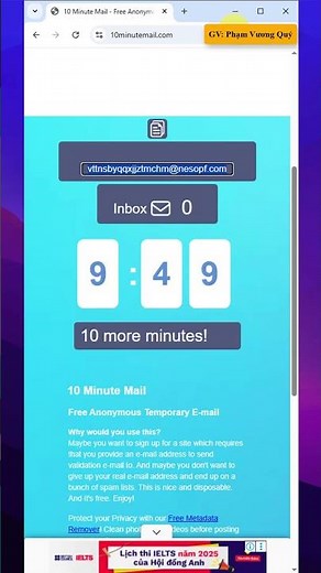 Create a virtual email in 10 minutes to register everything safely, no spam worries with 10minute...