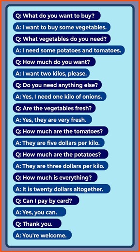 Beginner English Conversation 🛍️ Shopping at the Market #shorts